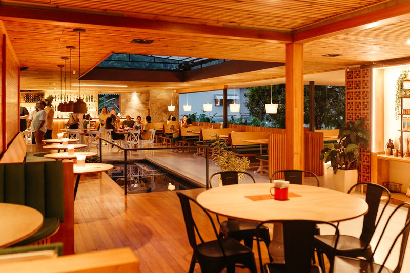 Cafe Rio restaurant interior with warm ambiance