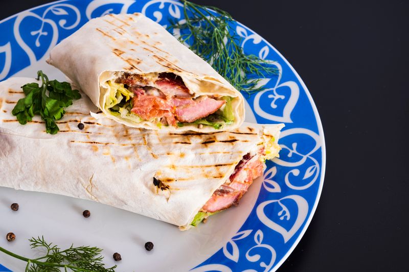Cafe Rio grilled veggie wrap with hummus